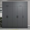 Dulap pentru haine, Minerva, Kale, 225x255x52 cm, PAL, Antracit