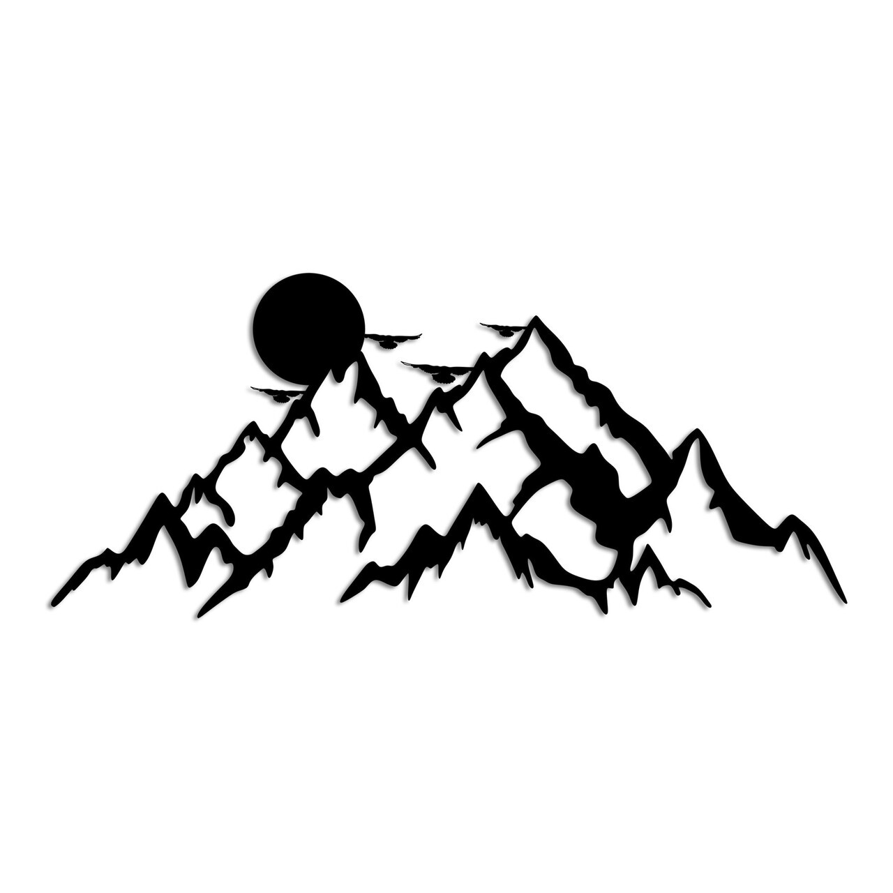Decoratiune de perete, Full Mount And Mountain, Dimensiuni: 59 x 25 cm, Negru — imaginea 5