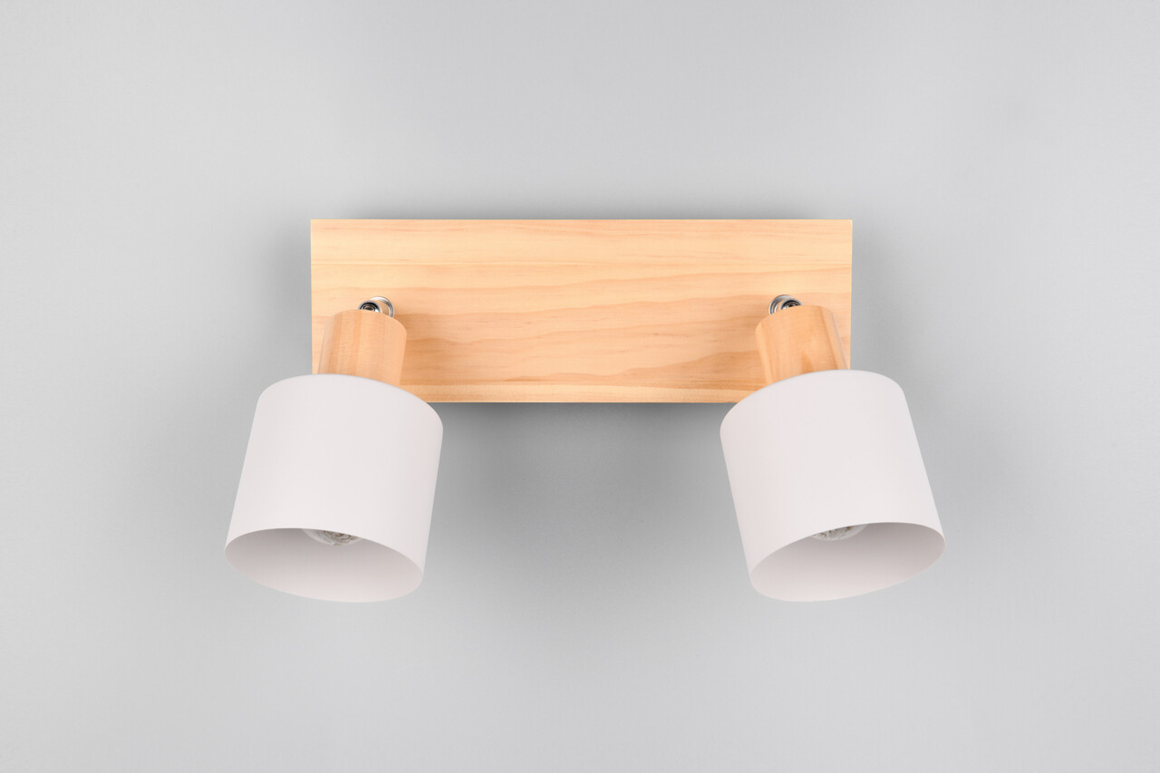 Plafoniera Shanti, TRIO, 30x17.5x19.5 cm, 10W, 2x E14, metal, gri/natur