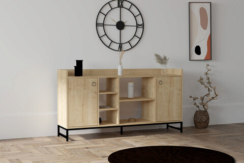 Consola, Puqa Design, Vuslat, 160x85x40 cm, PAL, Safir / Negru mezoni.ro