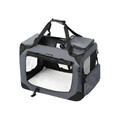 Cusca textile pentru caini / Geanta de transport animale de companie L, Feandrea, max 16 kg, 70x52x52 cm, tesatura Oxford, gri