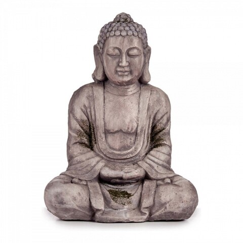 Decoratiune Buddha, Ibergarden, 25x57x42.5 cm, polirasina, gri