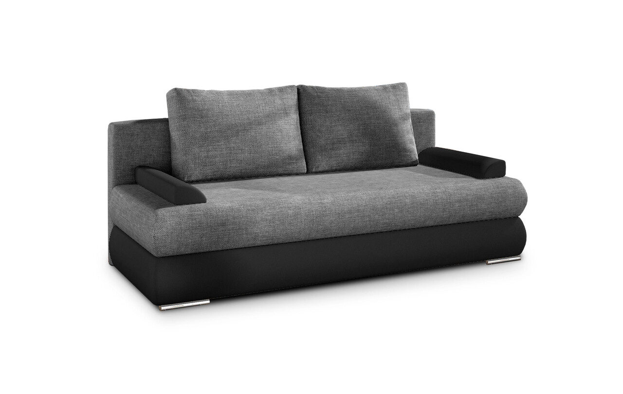 Canapea extensibila 3 locuri ELTAP, Milo, 213x95x90 cm, lemn/poliester, gri inchis/negru - 1 | YEO