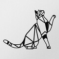 Decoratiune de perete, Cat Metal Decor, metal, 51 x 36 cm, negru