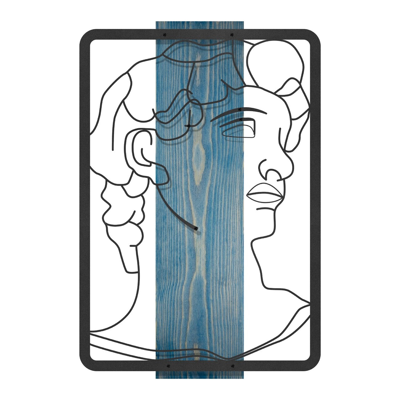 Decoratiune de perete, Aether, Cadru: Lemn (Grosime: 2 cm), Albastru/Negru — imaginea 7
