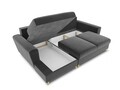 Coltar extensibil stanga 4 locuri, Moghan, Micadoni Home, GL, 241x145x88 cm, catifea, gri deschis