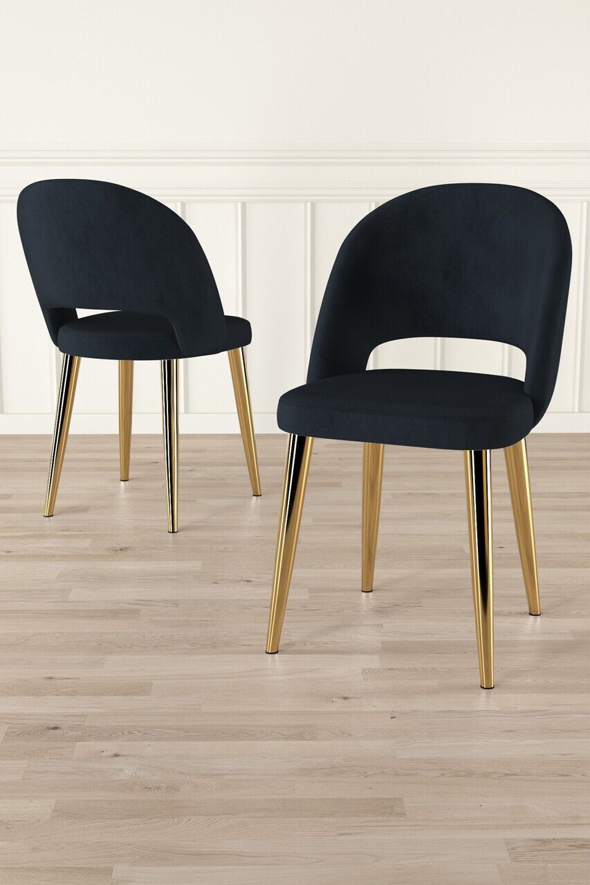 Set scaune (8 piese), Hanah Home, Pane, Antracit / Aur