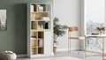 Biblioteca, Yardley, LV20, 75.6 x 170 x 25 cm, pal melaminat, stejar/alb