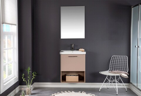 Set mobilier de baie (3 piese), Jussara, Cappadocia 60, Cappuccino 60"