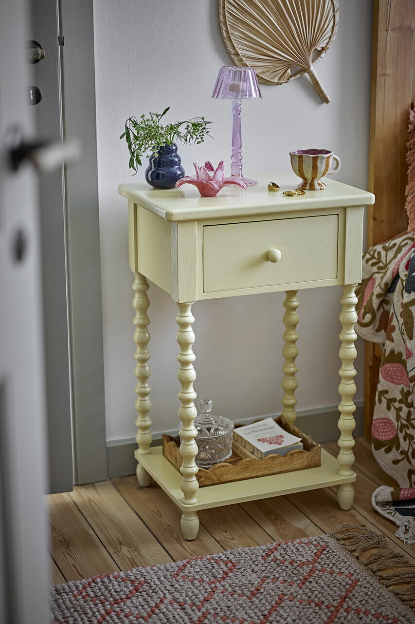 Masuta de cafea, Bloomingville, Salino, 36x33x70 cm, lemn de brad/MDF, galben - imagine 2