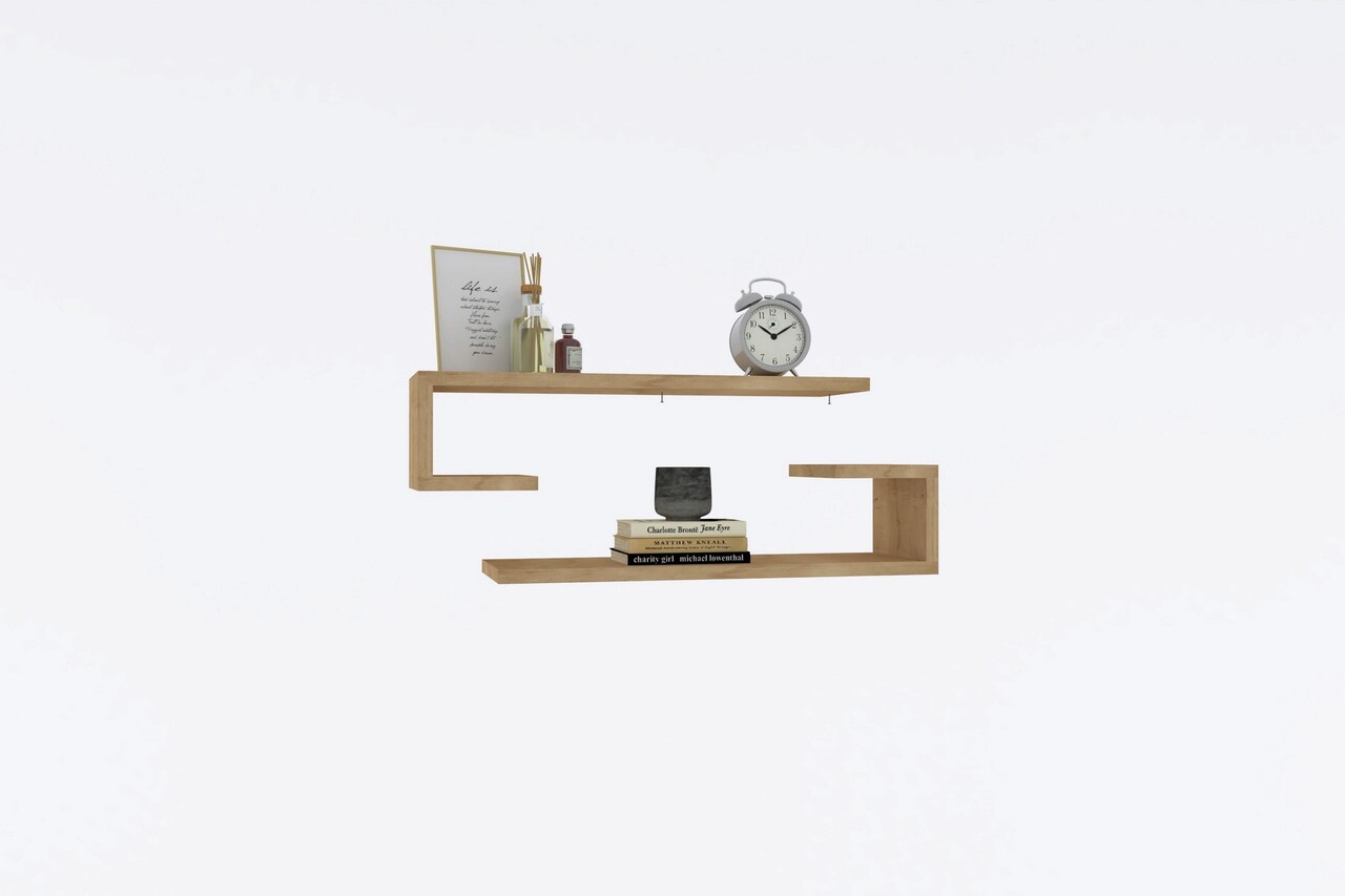 Raft de perete, Asse Home, Eldo Sapphire Oak, 60x15x19.6 cm, PAL , Maro - 1 | YEO