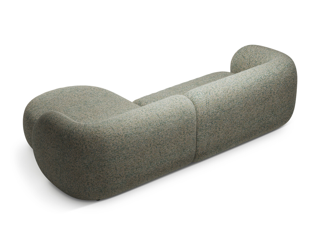 Coltar dreapta 3 locuri, Kate, Micadoni, 285x176x76 cm, tesatura structurata, verde muschi melanj - 1 | YEO