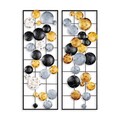 Decoratiune de perete, Camber, Metal, Latime: 32 cm / Inaltime: 92 cm / Adancime: 4 cm (2 bucati), Multicolor