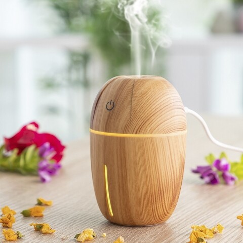 Mini umidificator cu difuzor de arome honey pine innovagoods, 8 x 12.5 cm