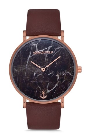 Ceas pentru dama a8755, aqua di polo, metal/piele, maro