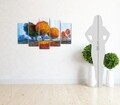 Set 5 tablouri decorative Tree 2, Homemania, lemn de pin/poliester