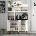 Dulap de bar pentru cafea, Hommy Craft, Bohem 861, 120x203x35 cm, PAL, Crem