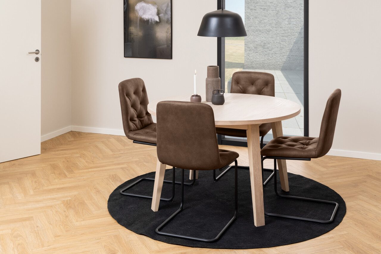 Scaun Kira, Actona, 48x56x92 cm, poliester/piele ecologica/otel, maro - view 5