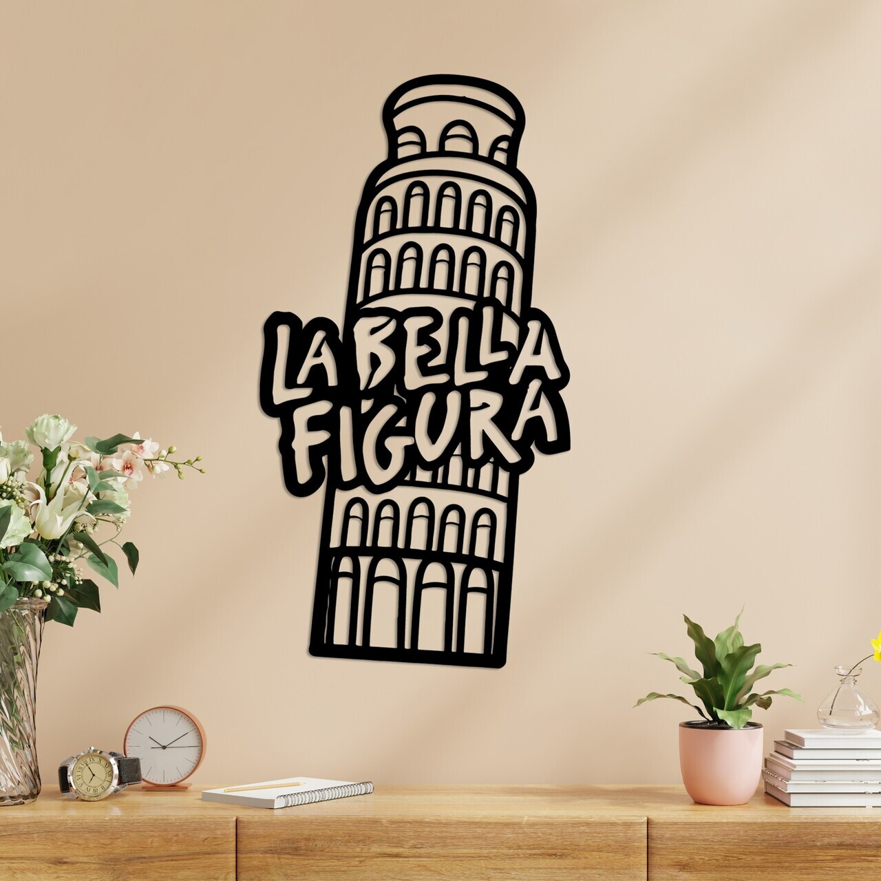 Decoratiune de perete, Bella Figura 2, Dimensiune: 32 x 60 cm, Negru — imaginea 2
