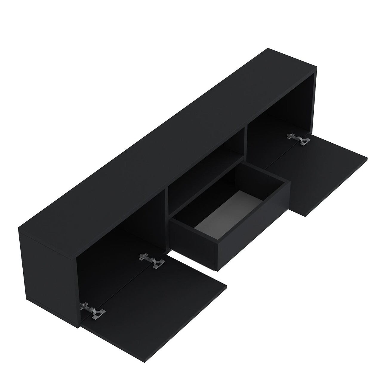 Comoda TV, Hanah Home, 1301-DROP-1, 140x30x30 cm, PAL , Antracit / Aur - view 7