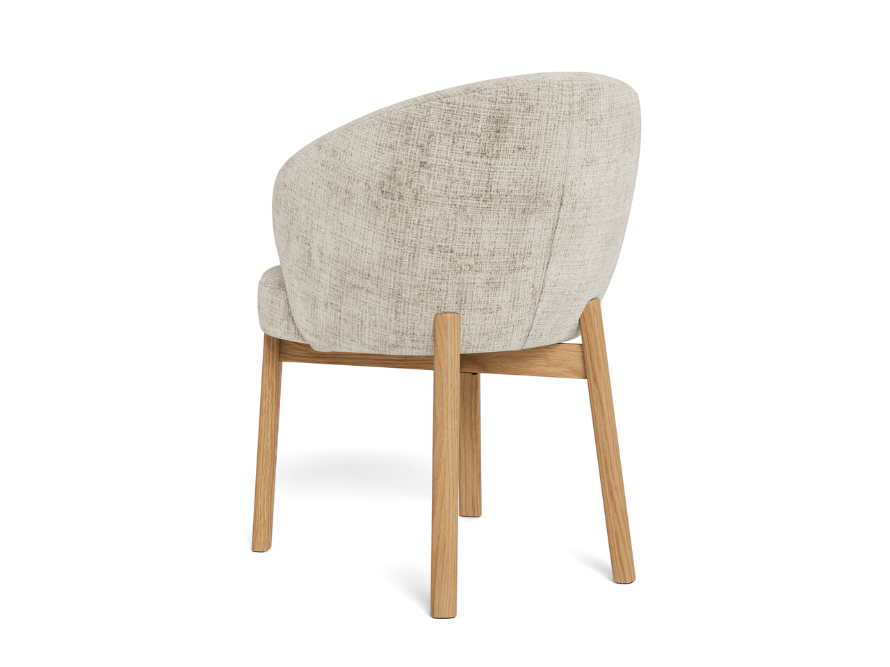 Scaun Darlene, Actona, 55.5x60x80.5 cm, tesatura Chenille/lemn de stejar, bej/natural - view 3