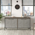 Dulap multifunctional, Locelso, VS5, 184x91.6x44.5 cm, Maro / Gri / Antracit