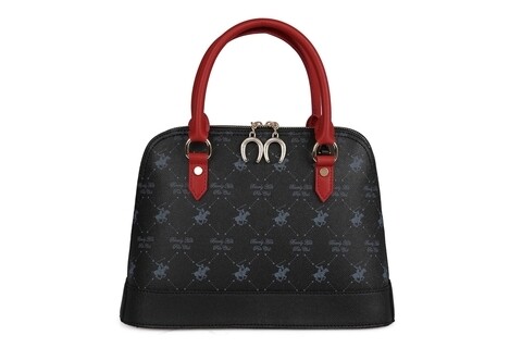 Geanta Beverly Hills Polo Club, 710, piele ecologica, negru/rosu 710