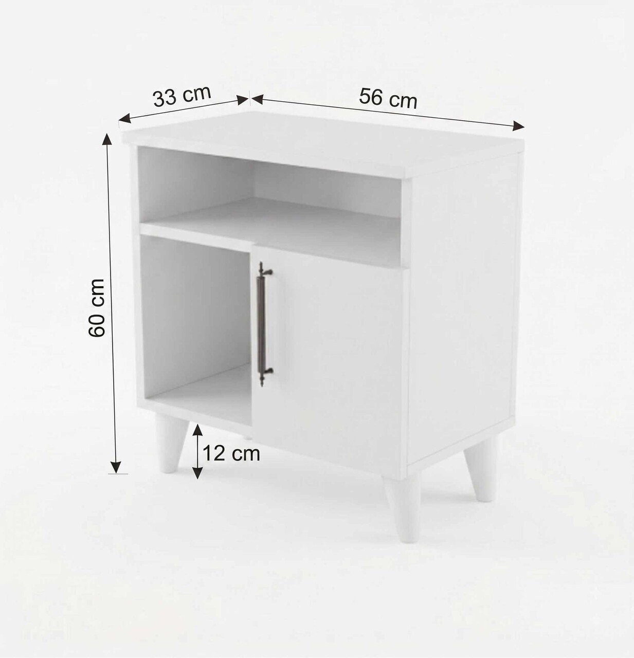 Noptiera, Hanah Home, Kommen, 56x60x33 cm, Alb — imaginea 6