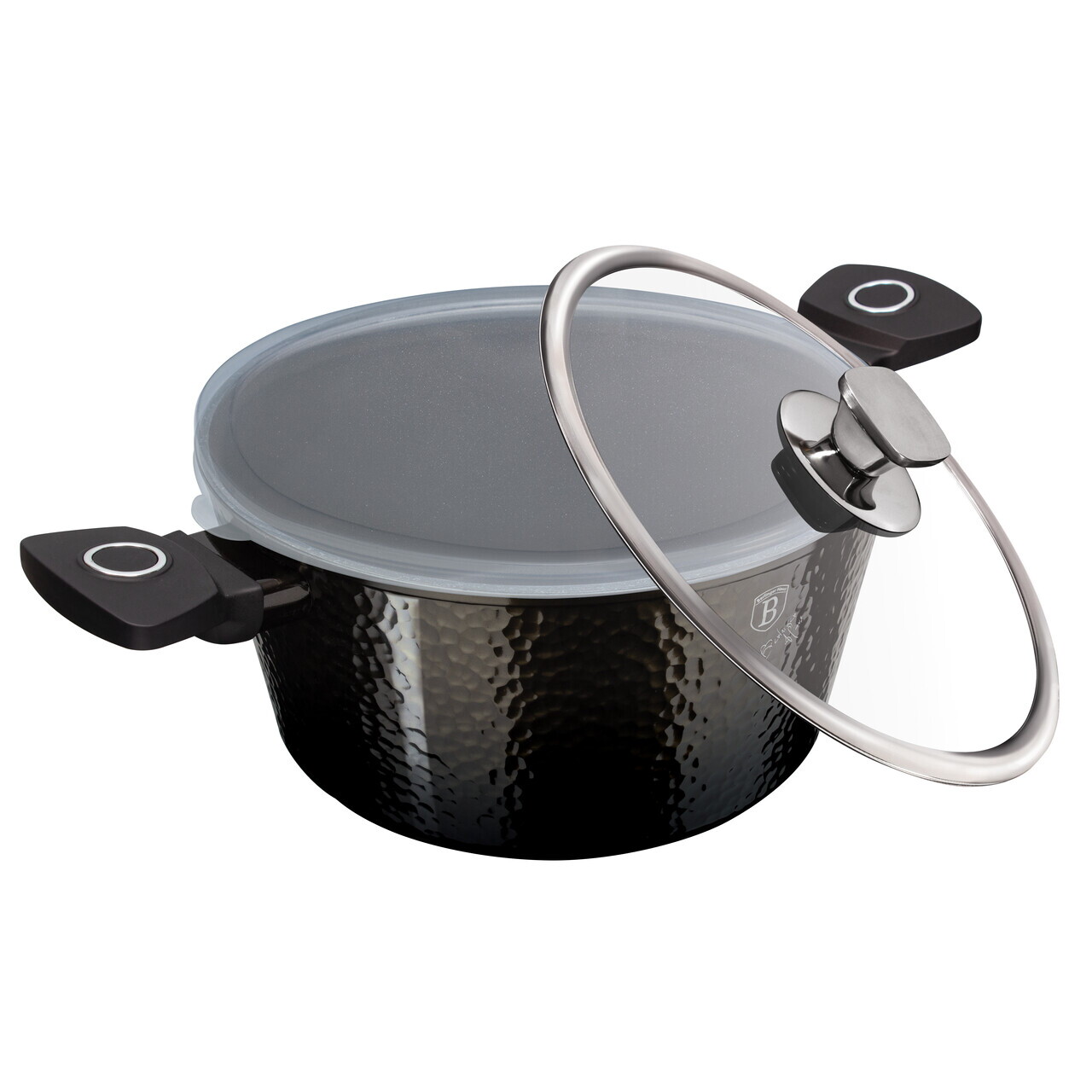 Oala cu capac Berlinger Haus, Primal Gloss, 28 cm, 6.1 L, aluminiu forjat, negru - imagine 12