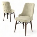 Set de scaune, Charlotte, Pare, Metal, Crem/Maro