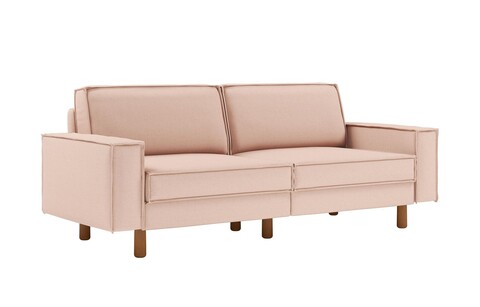 Canapea 3 locuri, Atelier del Sofa, 918CMF1229, Cadru: 100% OȚEL, Somon / Nucă