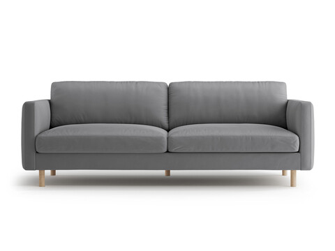 Canapea 4 locuri, Eden, Micadoni, 209x92x90 cm, catifea, gri