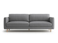 Canapea 4 locuri, Eden, Micadoni, 209x92x90 cm, catifea, gri