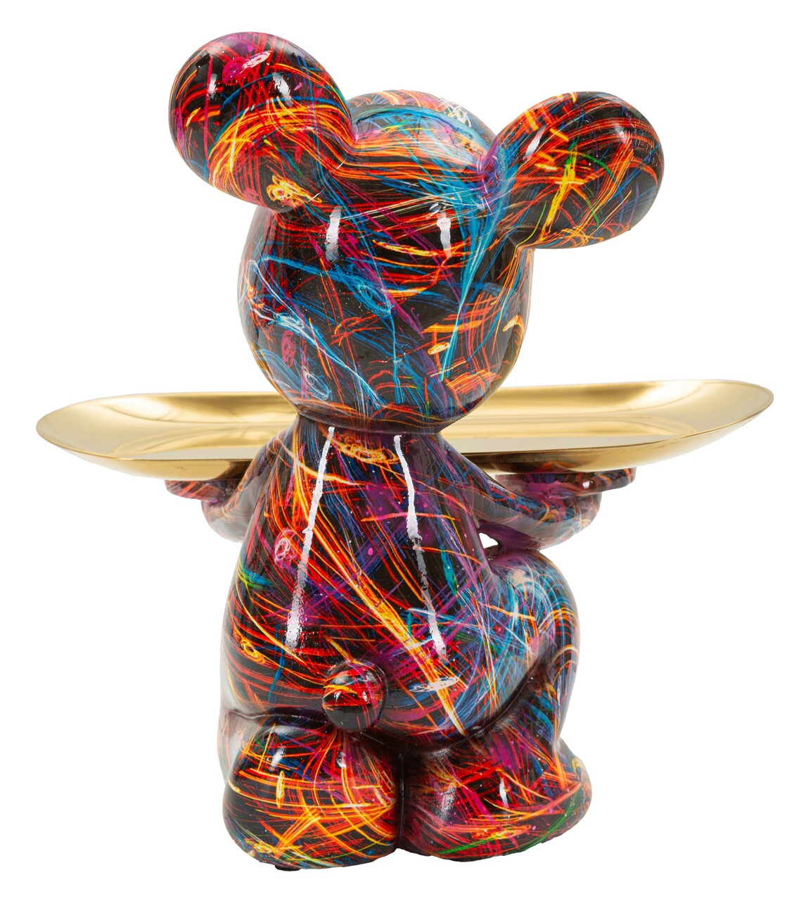 Decoratiune cu tava, Mauro Ferretti, Dog Psyco -B, 17x15x22.5 cm, polirasina, multicolor - imagine 4