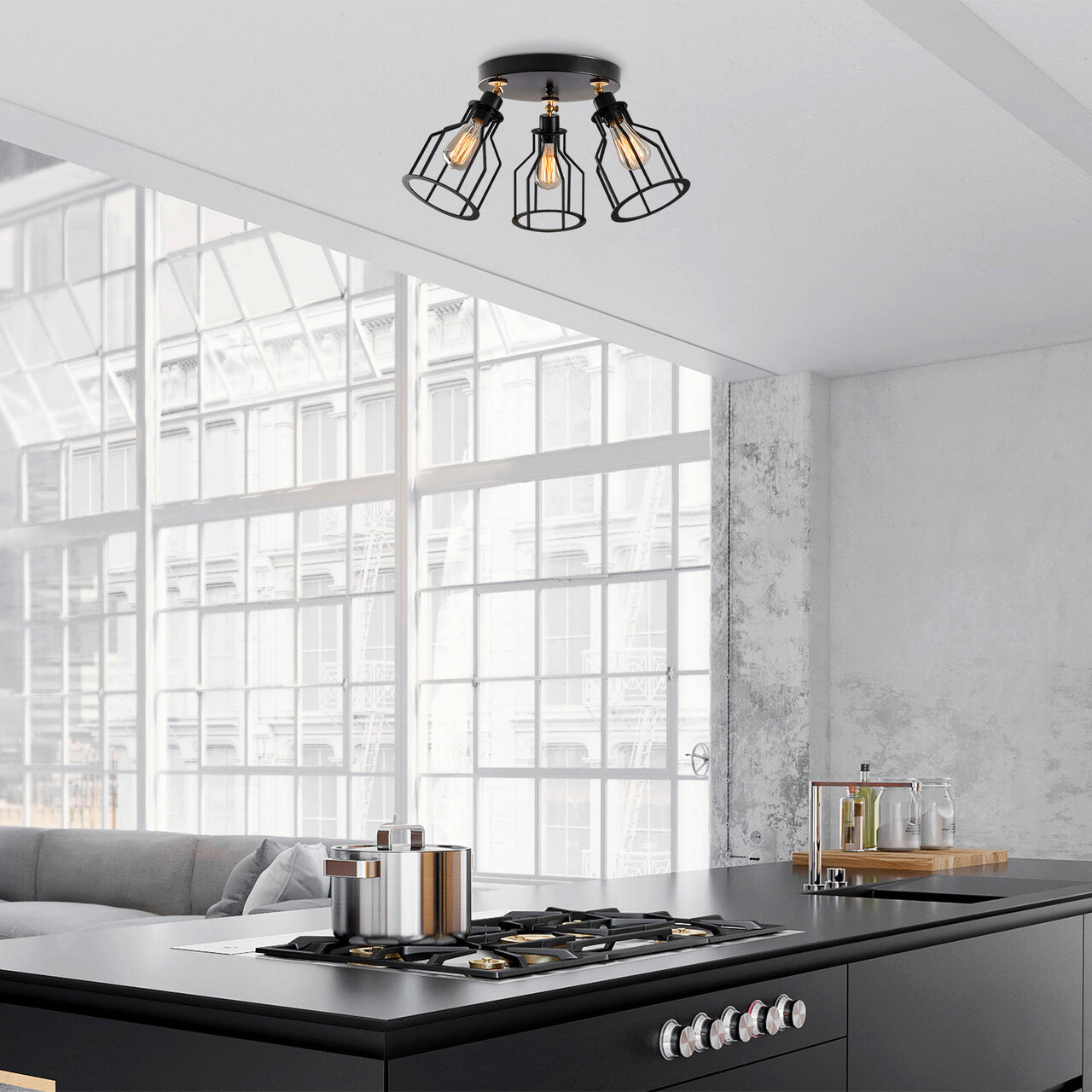 Lustra, Alby, 525NOR1507, Metal, Negru