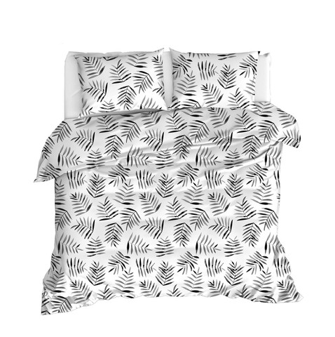Lenjerie de pat dubla 3 piese, hope - white, enlora home, bumbac ranforce