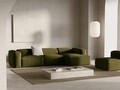 Coltar dreapta 4 locuri, Bergamo, Cosmopolitan Design, 344x152x70 cm, catifea chenille raiata, verde