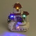 Decoratiune cu sunet si lumini House, Inart, 16.5 x 19.5 cm, ceramica, multicolor