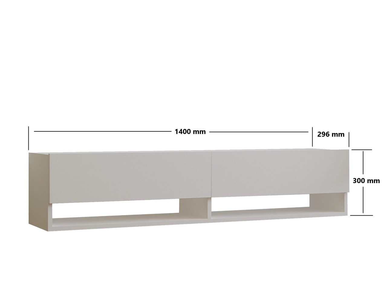 Comoda TV, Hanah Home, Arges, 141x31x30 cm, Alb - view 6