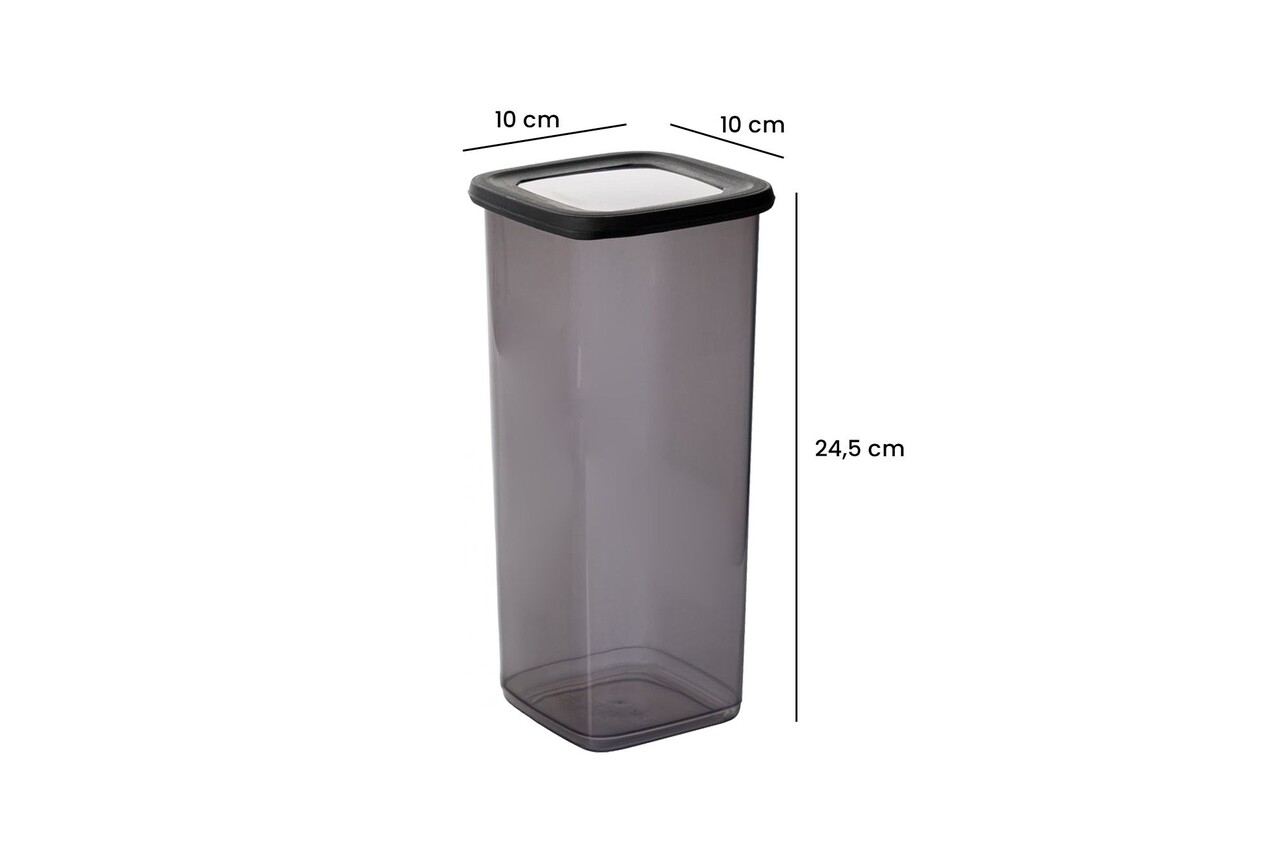 Set recipiente depozitare, Hermia, 964FRM5386, Dimensiune: 10 x 10 x 16,5 cm/ 1200 ml (6 bucăți), Antracit - imagine 9