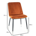 Scaun Jill Velvet, Signal, 48x44x85 cm, catifea/otel, maro deschis/negru