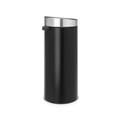 Cos de gunoi cu soft touch, Brabantia, Touch New, 30 L, 32x29.5x72 cm, otel, negru mat/argintiu