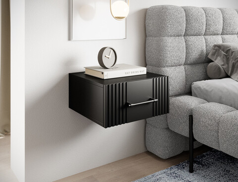 Noptiera ELTAP, Raftt, 40x42-44x20 cm, PAL/MDF, negru
