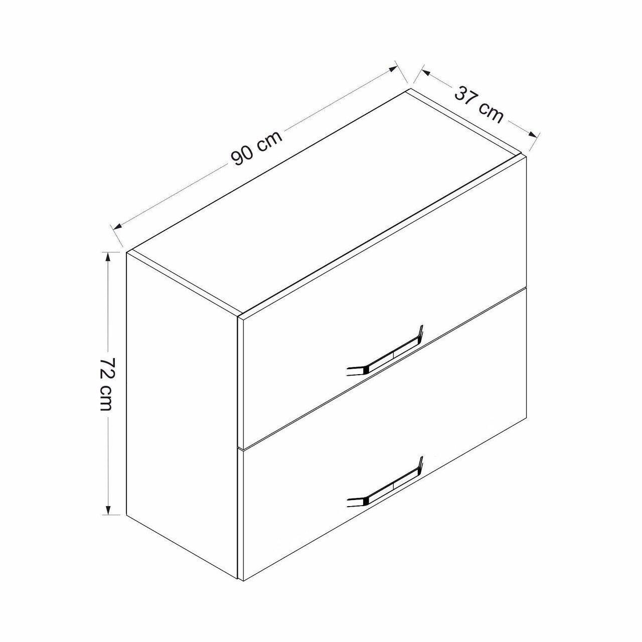 Dulap pentru bucatarie, Hanah Home, Minar, 90x72x37 cm, Alb / Antracit — imaginea 7