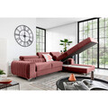 Coltar extensibil dreapta 3 locuri ELTAP, RT-24VE, Grayson, 278x205x92 cm, lemn/poliester, roz