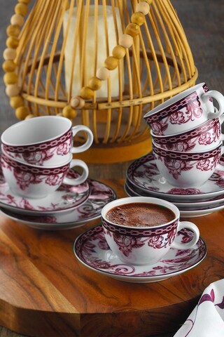 Set de cafea kutahya porselen, zg12kt42093902, 12 piese, portelan