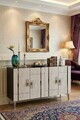 Consola, Hanah Home, Ilay 120, 120x75x32 cm, Antracit / Travertin / Argint