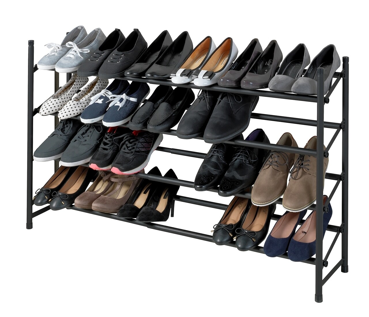 Organizator incaltaminte extensibil, 24 perechi, Wenko, Hero, 62 - 115 x 68 x 23 cm, metal/polipropilena - 1 | YEO