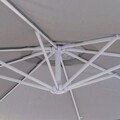 Umbrela de gradina / terasa cu picior lateral Thais, Ø300 cm, stalp Ø48 mm, aluminiu, gri