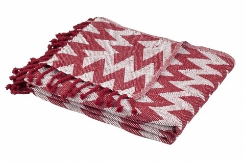 Cuvertura pled stripes, heinner, 127x152 cm, 75% bumbac si 25% poliester, rosu